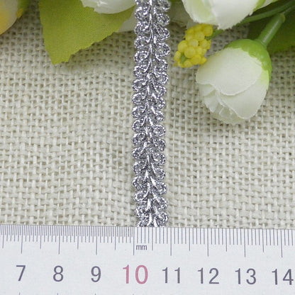 5m Gold Silver Lace Trim Ribbon Curve Lace Fabric Sewing Centipede