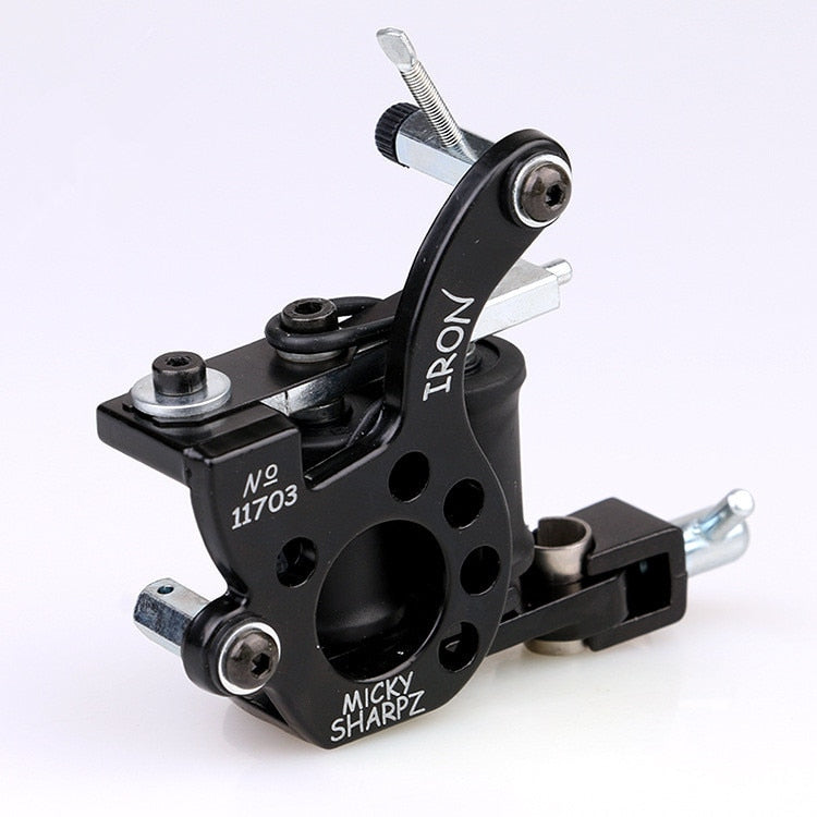 Hot Sales Wire Cutting 10 Wrap Coils Tattoo Machine For Liner And Shader Black Color Iron Tattoo SuppliesFree Shipping