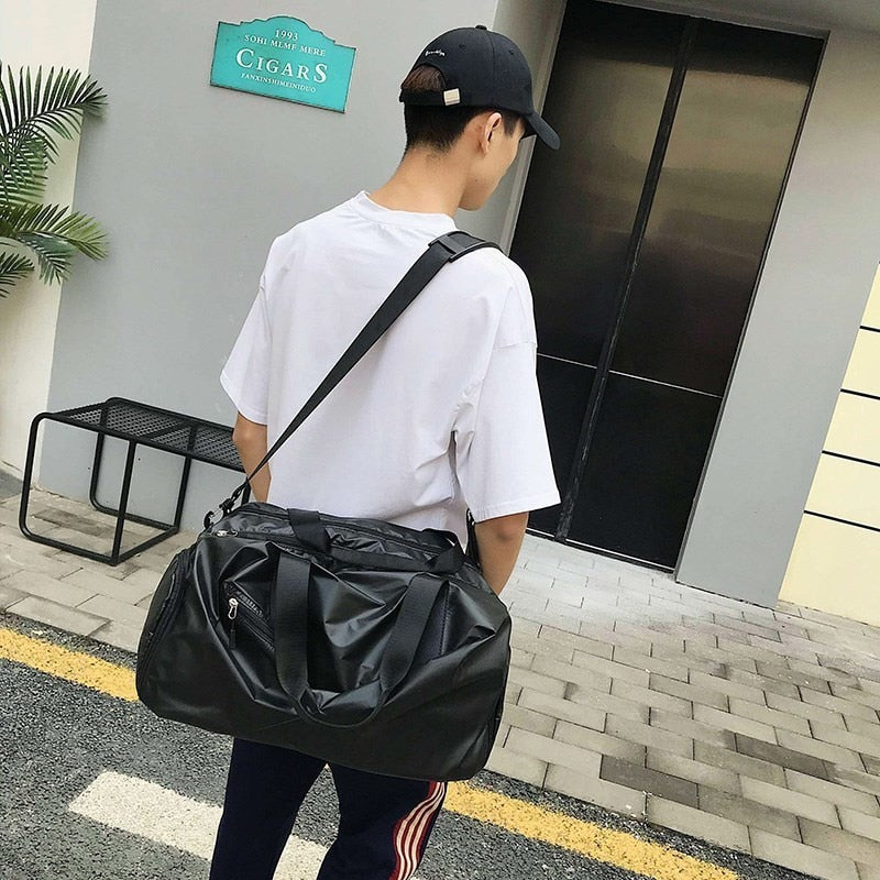 Women&#39;s Oxford Cloth Travel Bag Large Capacity Shoulder Bag Soft Dry And Wet Separation Bag Independent Shoes Waterproof Handbag