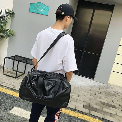 Women&#39;s Oxford Cloth Travel Bag Large Capacity Shoulder Bag Soft Dry And Wet Separation Bag Independent Shoes Waterproof Handbag