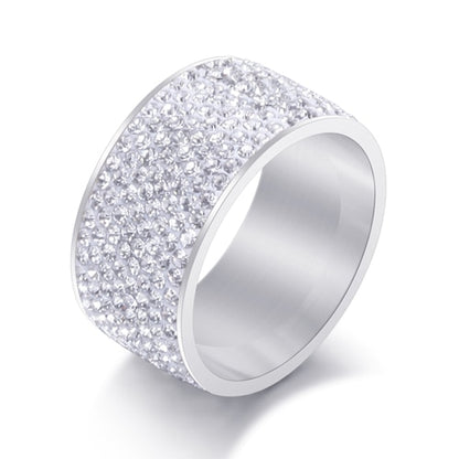 Wholesale 8 row Crystal Rings for Women Austria Crystal Ring Stainless Steel
