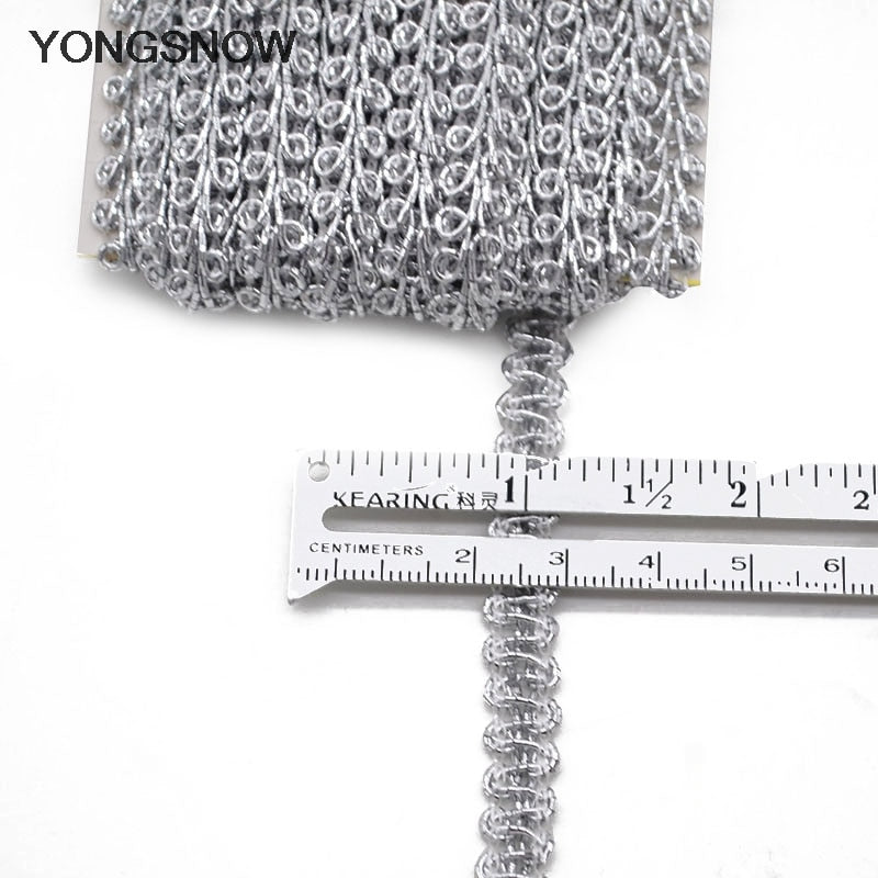 5m Gold Silver Lace Trim Ribbon Curve Lace Fabric Sewing Centipede