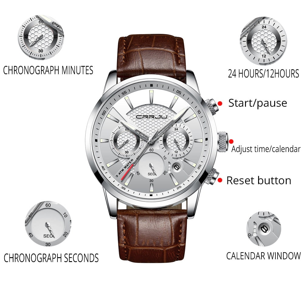 Watch Top Brand Luxury Business Clock Male Sport Waterproof Date Chronograph