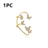 Gold Plated Metal Ear Bone Clip For Women Sweet Exquisite Sparkling Zircon