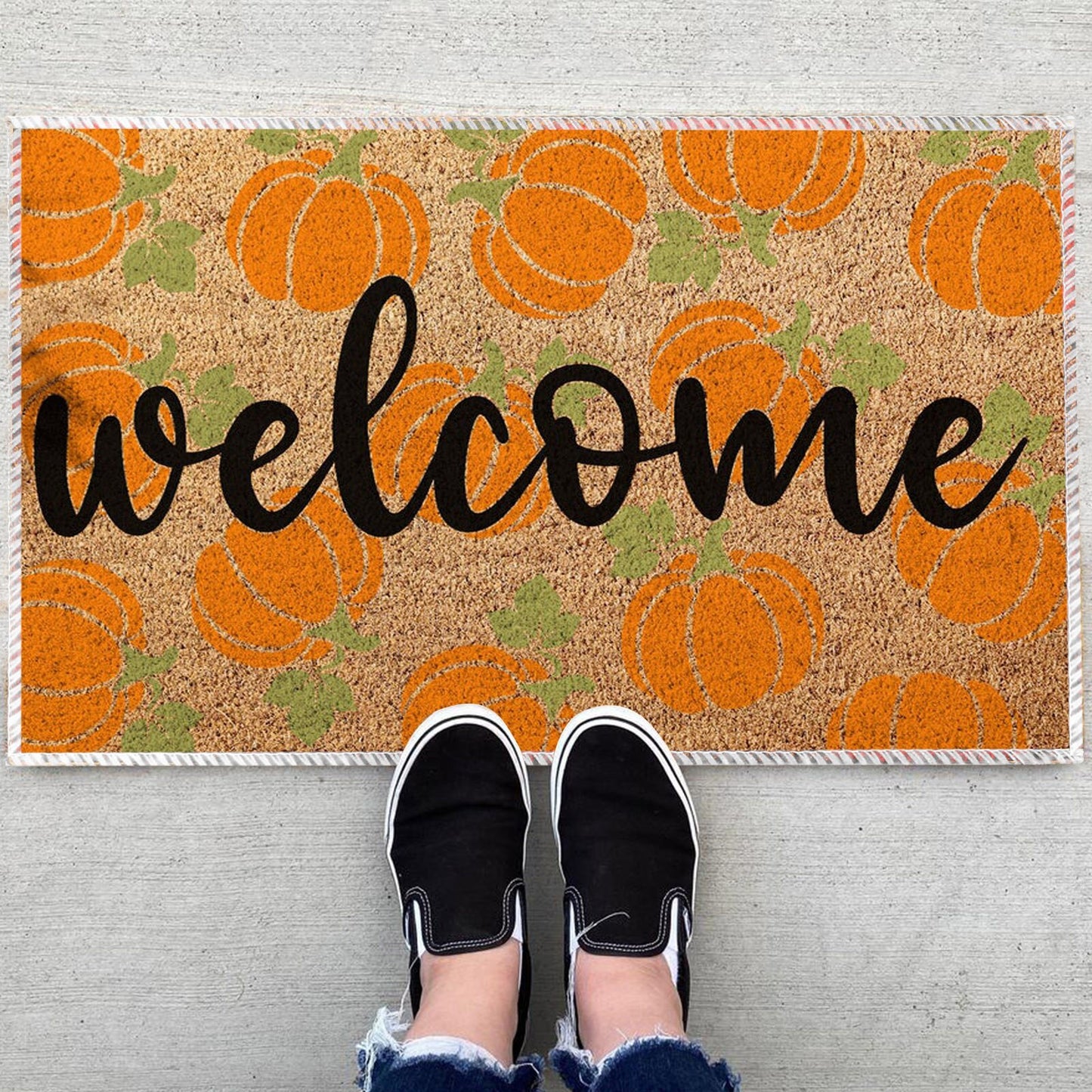 Coir Welcome Mats Entrance Door Floor Non-slip Mat Foot Pad Home Carpet For Hallway Bath Kitchen