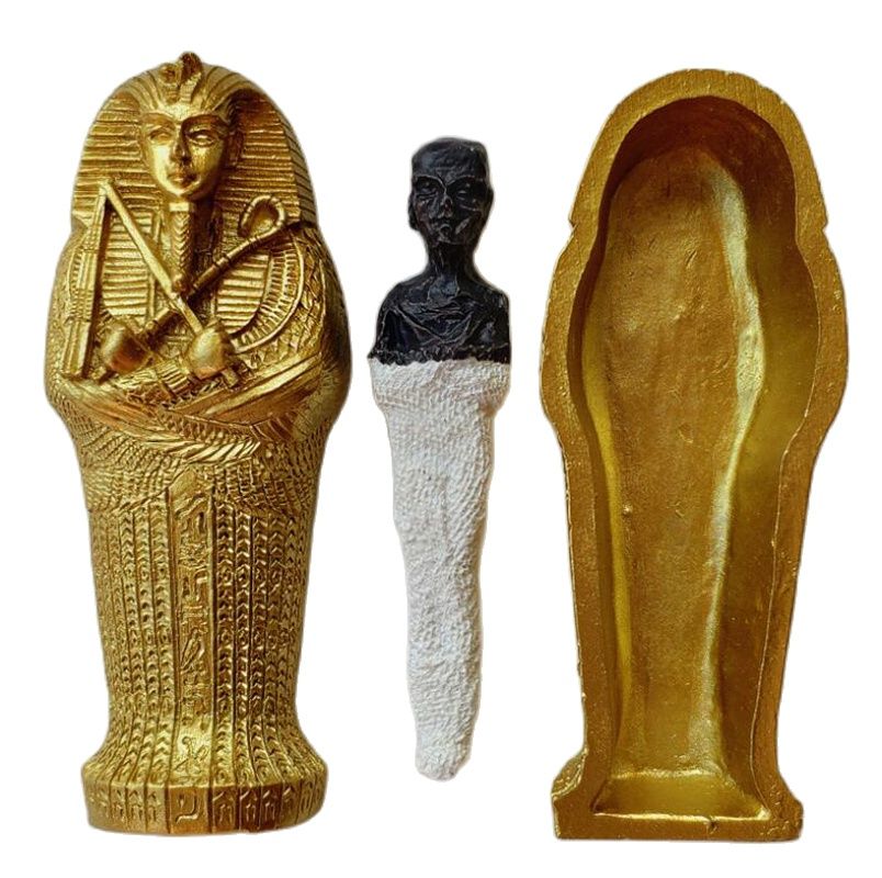 Coffin Mummy Miniature Model Pyramid Magic Tool Resin Ornaments Home Decoration Crafts