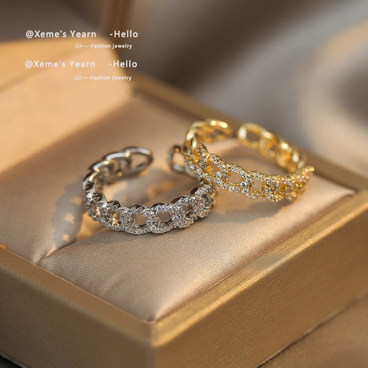 classic geometric twist wrapped zircon open