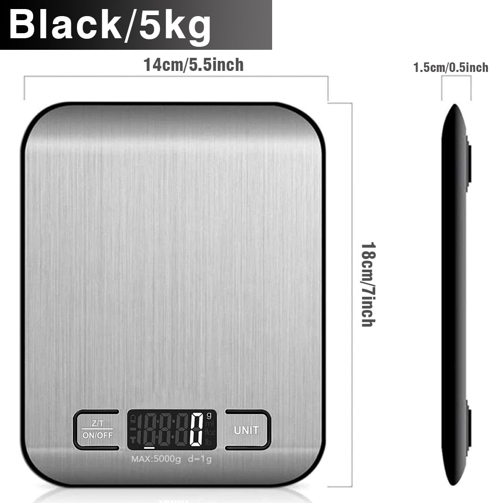 Digital Kitchen Scale, LCD Display 1g/0.1oz Precise Stainless Steel Food Scale - Shopy Max