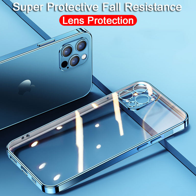 Transparent Case on For iPhone 13 12 11 Pro Max Mini X XR 7 8 Plus SE 2020 Clear Back Cover