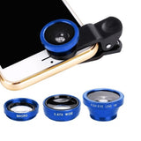 3-in-1 Multifunctional Phone Lens Kit Fish Lens+Macro Lens + Wide Angle Lens Transform Phone Into