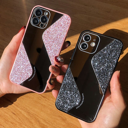 Bling Glitter Makeup Mirror Phone Case For iPhone 12 11 Pro MAX X XS XR 8 7