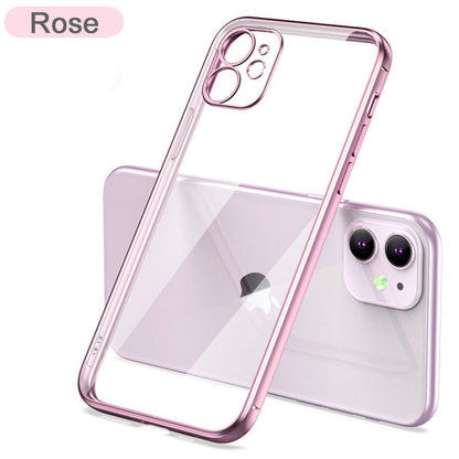 Transparent Case on For iPhone 13 12 11 Pro Max Mini X XR 7 8 Plus SE 2020 Clear Back Cover