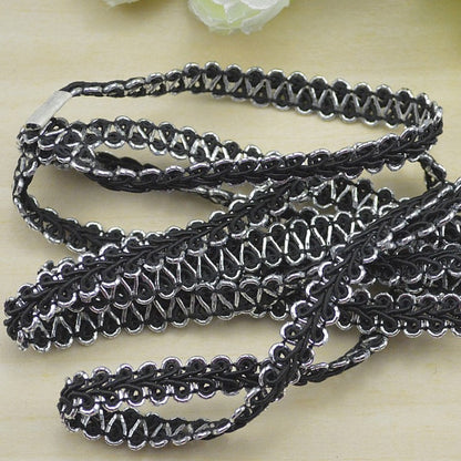 5m Gold Silver Lace Trim Ribbon Curve Lace Fabric Sewing Centipede