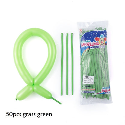 50pcs Magic Long Metallic Balloons DIY Rose Gold Chrome Twisting Strip Ball Selfmade Flower Shape Valentines Gifts Wedding Decor