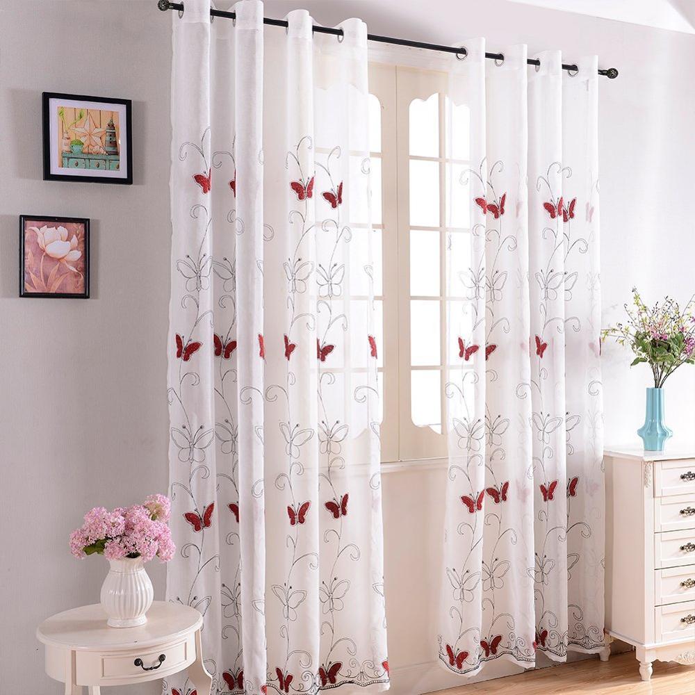 Butterfly  Sheer Curtains for Living Room The Bedroom Kitchen