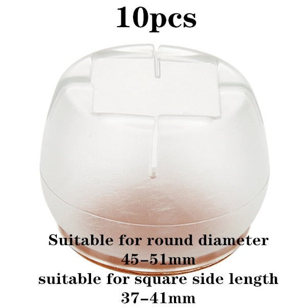 New 16pcs Transparent Silicone Chair Leg  Furniture Legs Caps Feet Pads Furniture Table Covers Floor Protector Glides Feet Caps