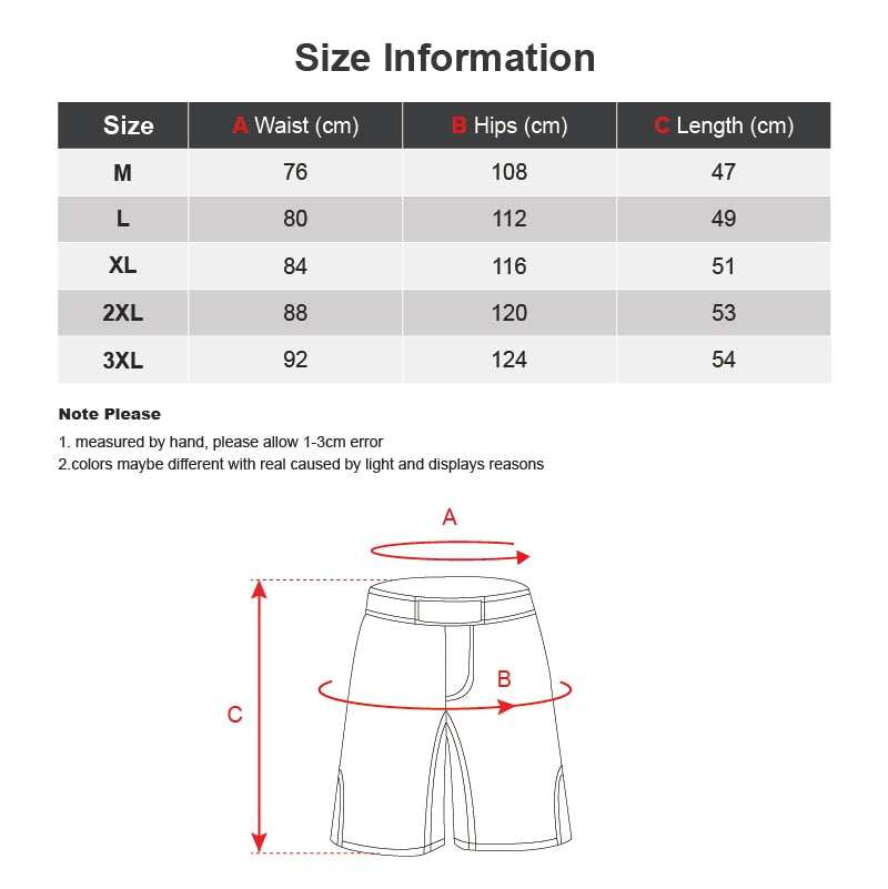 Mens MMA Martial Arts Shorts