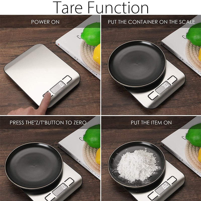 Digital Kitchen Scale, LCD Display 1g/0.1oz Precise Stainless Steel Food Scale - Shopy Max