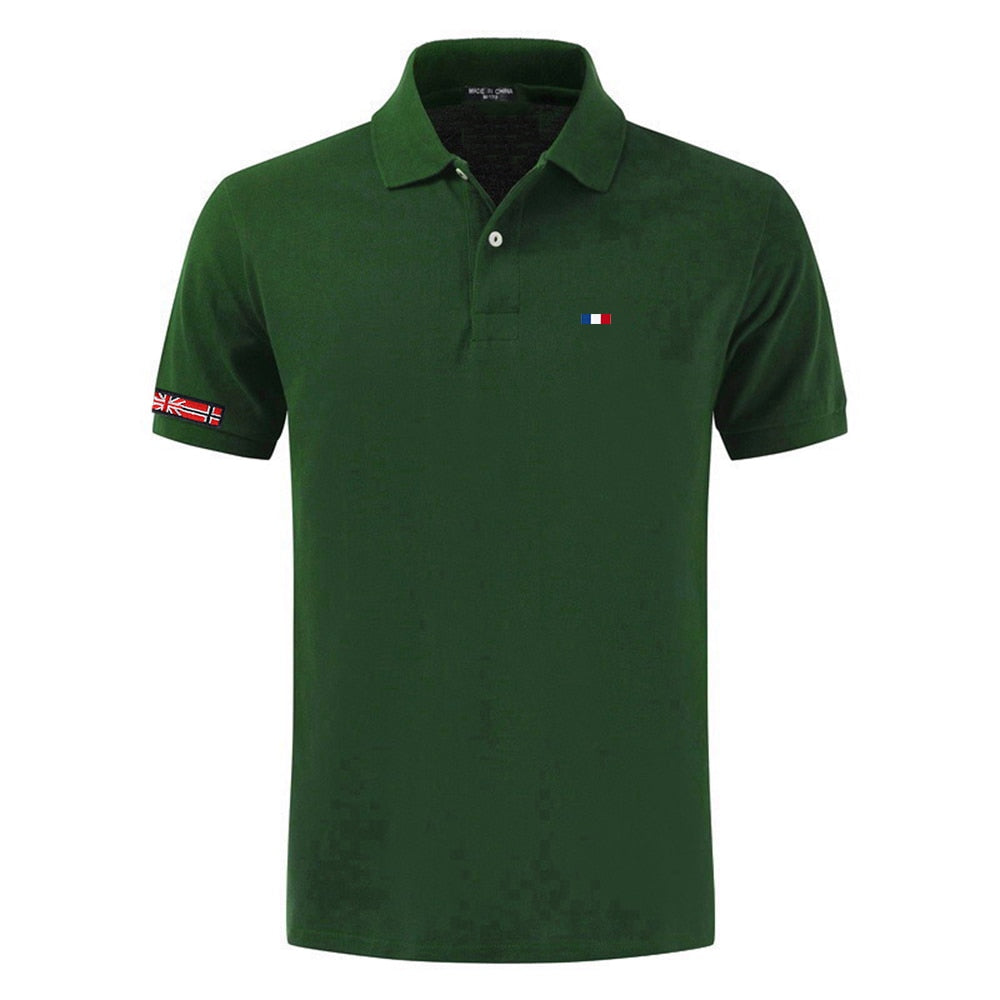 NEGIZBER New Man Polo Shirt Mens Casual Deer Embroidery Cotton Polo shirt Men Short Sleeve High Quantity polo men