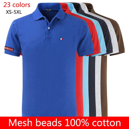 NEGIZBER New Man Polo Shirt Mens Casual Deer Embroidery Cotton Polo shirt Men Short Sleeve High Quantity polo men