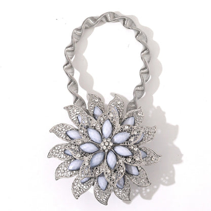 Colorful Curtain Buckle Flower Stretchable Spring Magnetic Curtain Clip Curtain Holder Rhinestone Creative Strap Flower Cortinas