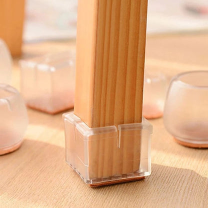 New 16pcs Transparent Silicone Chair Leg  Furniture Legs Caps Feet Pads Furniture Table Covers Floor Protector Glides Feet Caps