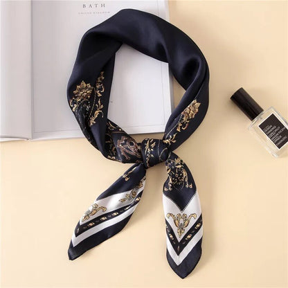 70*70cm Spring Autumn Lady Beach Silk Scarf New Style Headscarf Women Fashion Square shawl wrap Luxury foulard bandanna muffler