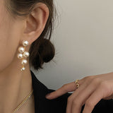 2021 New Fashion Korean Oversized White Pearl Drop Earrings for Women