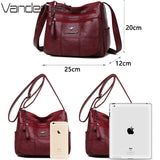 Many Pockets Shoulder Crossbody Bags for Women 2022 Brand Leather Ladies