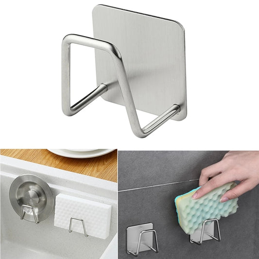 Kitchen Stainless Steel Sponges Holder Self Adhesive Sink Sponges