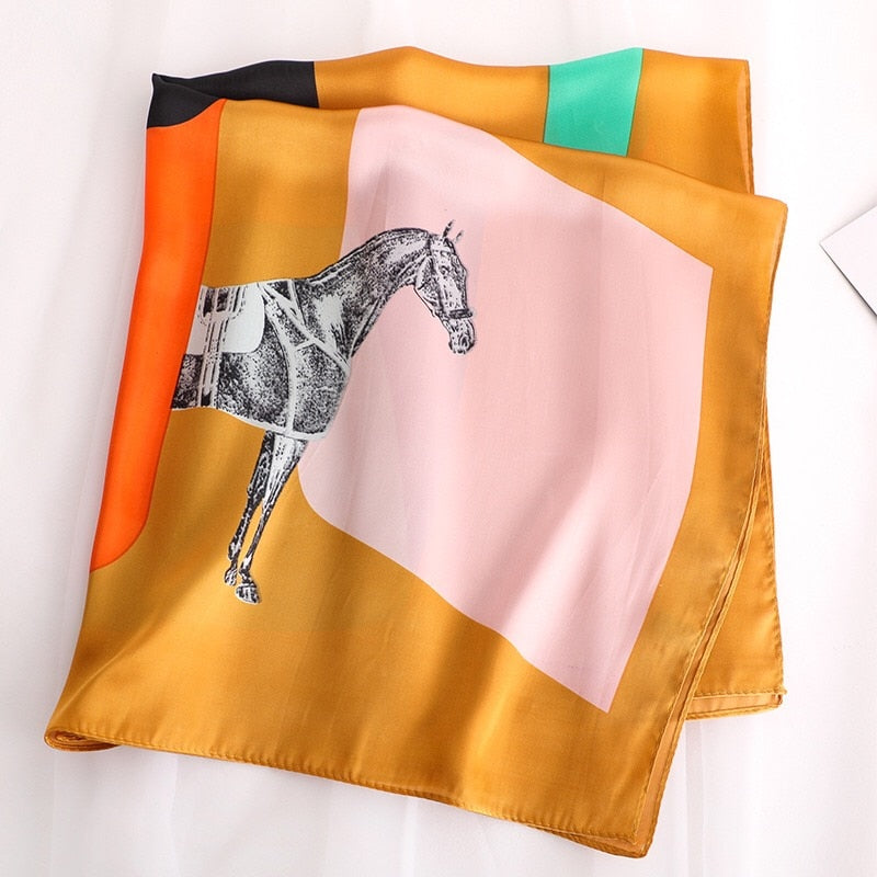 70*70cm Spring Autumn Lady Beach Silk Scarf New Style Headscarf Women Fashion Square shawl wrap Luxury foulard bandanna muffler