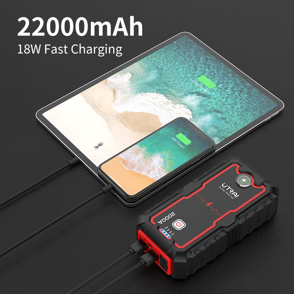 UTRAI 2000A Jump Starter Power Bank Portable Charger Starting Device
