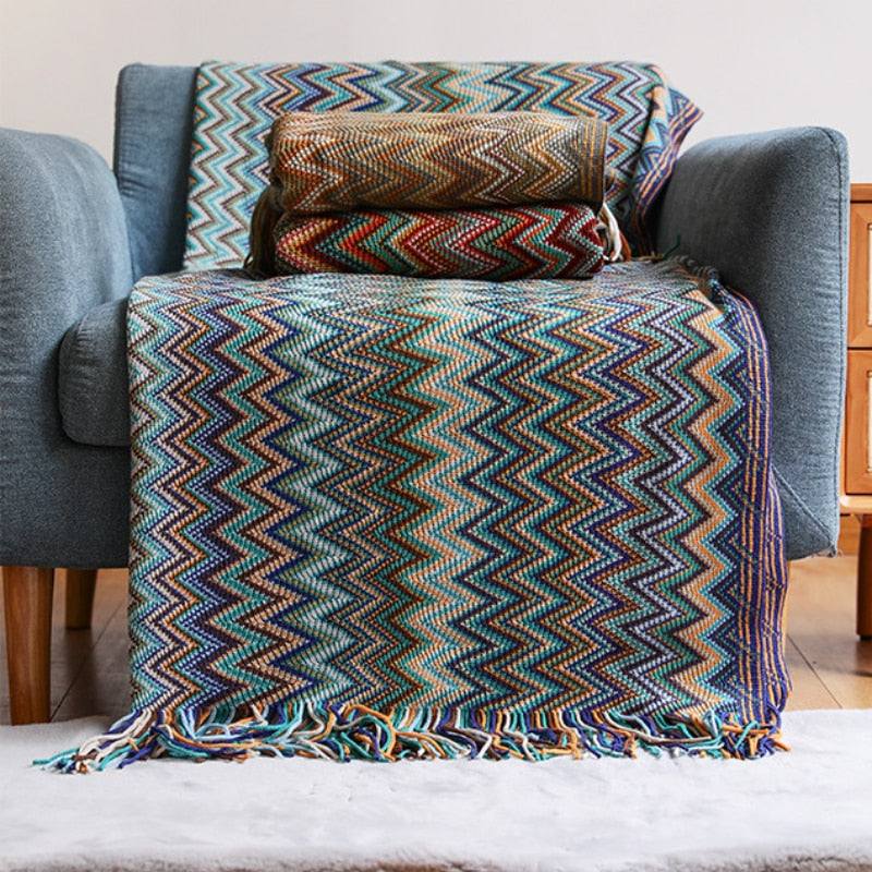 Bohemian Knitted Blankets Sofa Throw Blankets