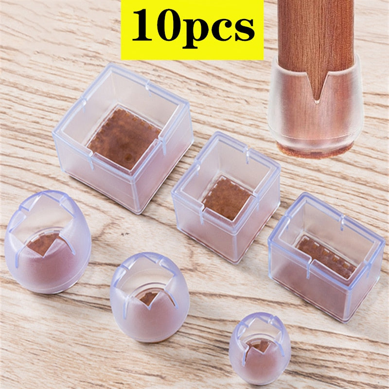 New 16pcs Transparent Silicone Chair Leg  Furniture Legs Caps Feet Pads Furniture Table Covers Floor Protector Glides Feet Caps