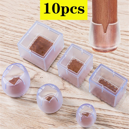 New 16pcs Transparent Silicone Chair Leg  Furniture Legs Caps Feet Pads Furniture Table Covers Floor Protector Glides Feet Caps