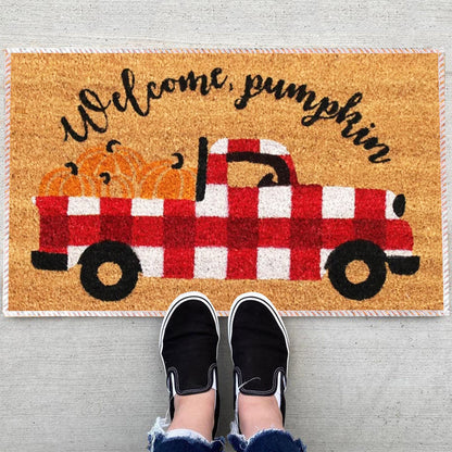 Coir Welcome Mats Entrance Door Floor Non-slip Mat Foot Pad Home Carpet For Hallway Bath Kitchen