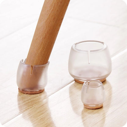 New 16pcs Transparent Silicone Chair Leg  Furniture Legs Caps Feet Pads Furniture Table Covers Floor Protector Glides Feet Caps