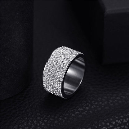 Wholesale 8 row Crystal Rings for Women Austria Crystal Ring Stainless Steel