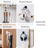 Kitchen Hook Organizer 360° Rotating Bathroom Hanger Wall Mounted For Lid
