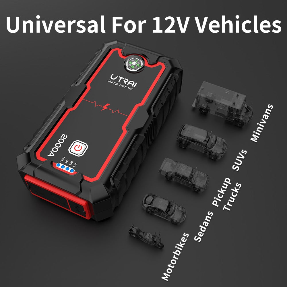 UTRAI 2000A Jump Starter Power Bank Portable Charger Starting Device