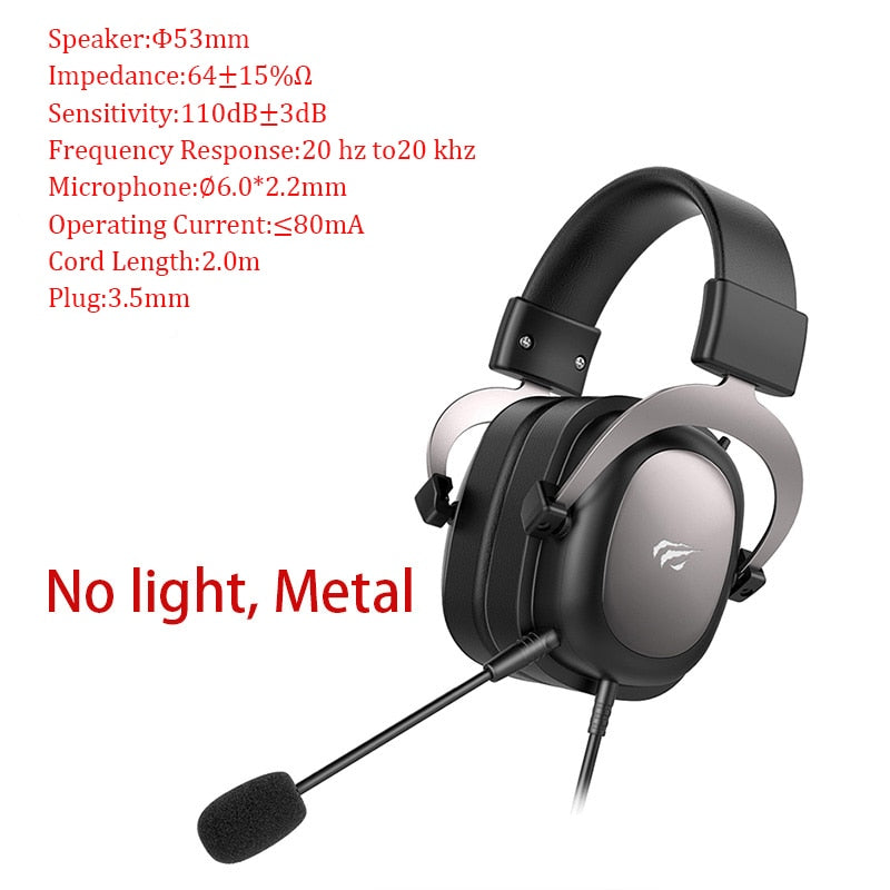 HAVIT H2002d Wired Headset Gamer PC 3.5mm PS4 Headsets Surround Sound &amp; HD Microphone Gaming Overear Laptop Tablet Gamer