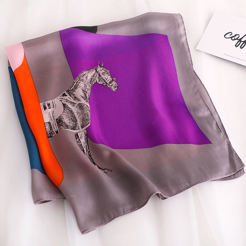 70*70cm Spring Autumn Lady Beach Silk Scarf New Style Headscarf Women Fashion Square shawl wrap Luxury foulard bandanna muffler