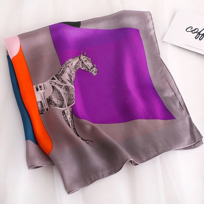 70*70cm Spring Autumn Lady Beach Silk Scarf New Style Headscarf Women Fashion Square shawl wrap Luxury foulard bandanna muffler
