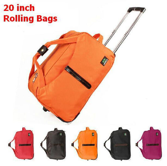 High Quality 20 inch silent wheels rolling luggage waterproof duffle bags travel trolley boarding bag with a lock large 5 colors
