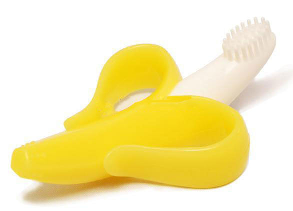 High Quality And Environmentally Safe Baby Teether Teething Ring Banana Silicone Toothbrush