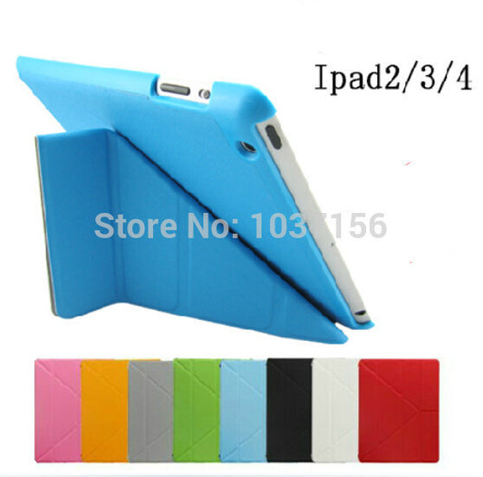 High Quality Tablet Cases Utrathin 4 Shapes Stand Design Magnetic Leather Case for ipad 4 3 2 Smart Cover Smart cover for iPad4