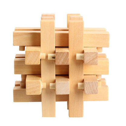V1NF Dragon Tail Style Rubber Wood Adult Children Intelligence Puzzle Lock Toy - Shopy Max