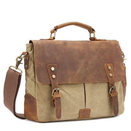 Hot Sale Business briefcase,Crazy horse vintage canvas bag Business briefcase Shoulder Bags,SKU 03CA1E