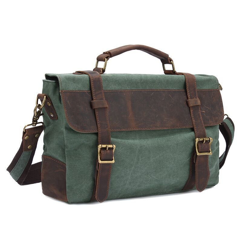 Hot Sale Business briefcase,Crazy horse vintage canvas bag Business briefcase Shoulder Bags,SKU 03CA1F