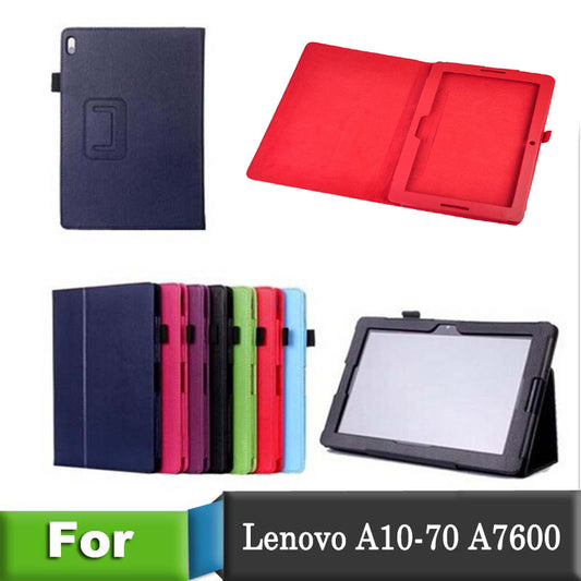 Hot Selling Fashion PU Lichee Grain Leather case Cover For LenovoA10-70/A7600 Case Solid Color Covers for Lenovo Tablet PC